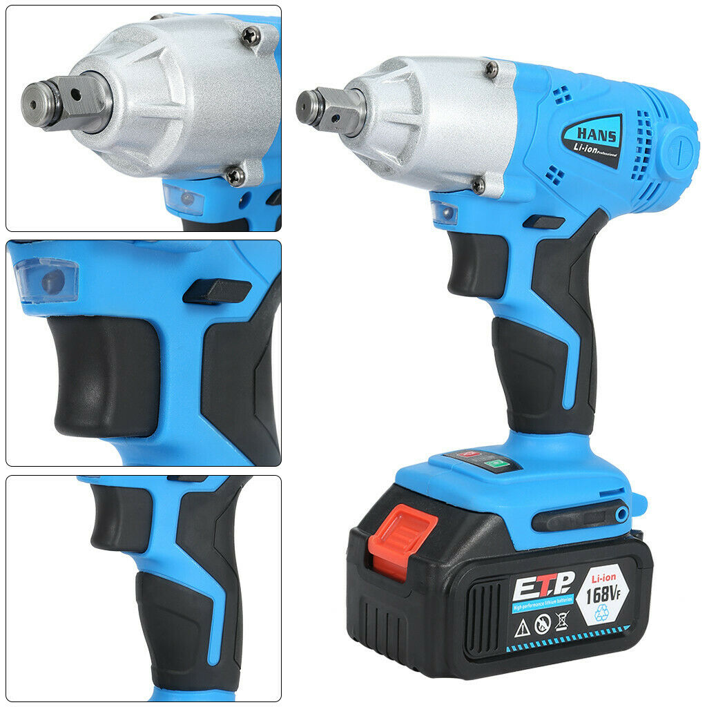 1/2'' Cordless Electric Impact Wrench Rattle Nut Gun LED For 7800 Li-ion Battery 